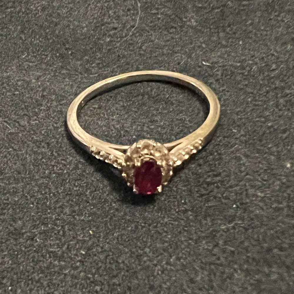 Sterling Silver Ruby Ring Size 7 Or 8 - image 5